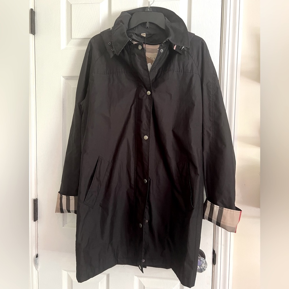 Burberry Brit women’s Hattingly rain coat trench with hood NWT see description